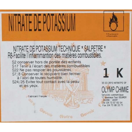 NITRATE DE POTASSIUM ALIMENTAIRE (SALPETRE)