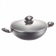 WOK ALU REVET. D.30CM+COUV.VERRE T.FEU