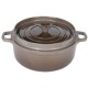 COCOTTE RONDE FONTE TAUPE D.24 -3.8 L-