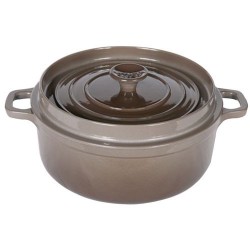 COCOTTE RONDE FONTE TAUPE D.28 -6.3 L-