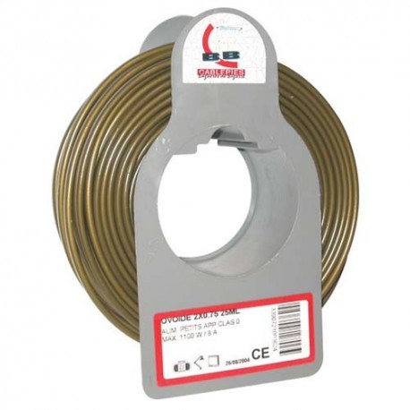 Cable meplat 2x0.75 25m or bobinot