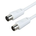 Cordon tv coax 5m blanc bl