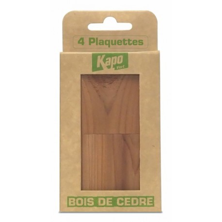 3 PLAQUETTES BOIS DE CEDRE RECTANGULAIRES ANTI-MITES KAPO