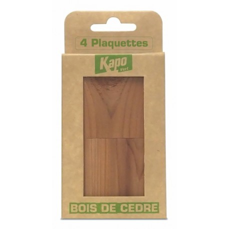 3 PLAQUETTES BOIS DE CEDRE RECTANGULAIRES ANTI-MITES KAPO