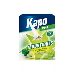 DIFFUSEUR ANTI MOUSTIQUES + 10 TABLETTES 100% VEGETAL KAPO