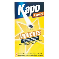 BANDES ADHESIVES TRANSPARENTES  ANTI-MOUCHES Etui de 12 KAPO