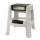 Tabouret marchepieds blanc pailleté DAVID