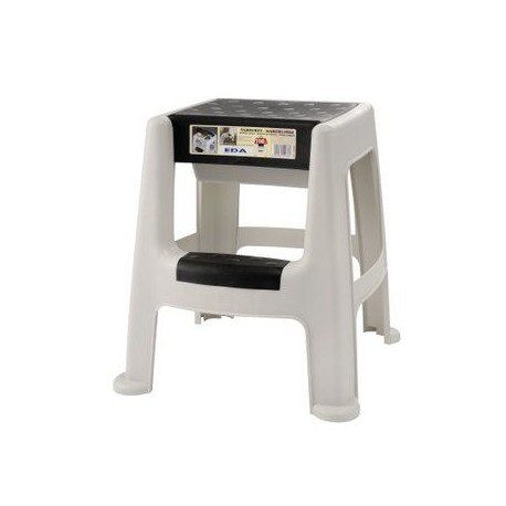 Tabouret marchepieds blanc pailleté DAVID