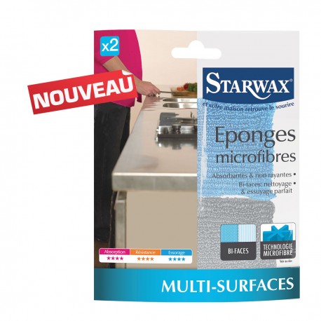 2 EPONGES MICROFIBRES STARWAX