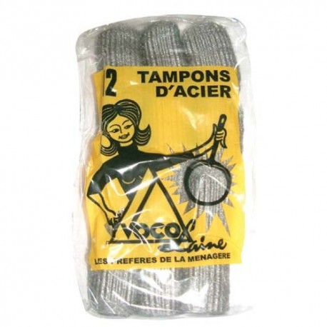 TAMPON LAINE D'ACIER SACHET de 12 