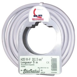 Cable h05vvf 2x1.5 5m gris 90607033j